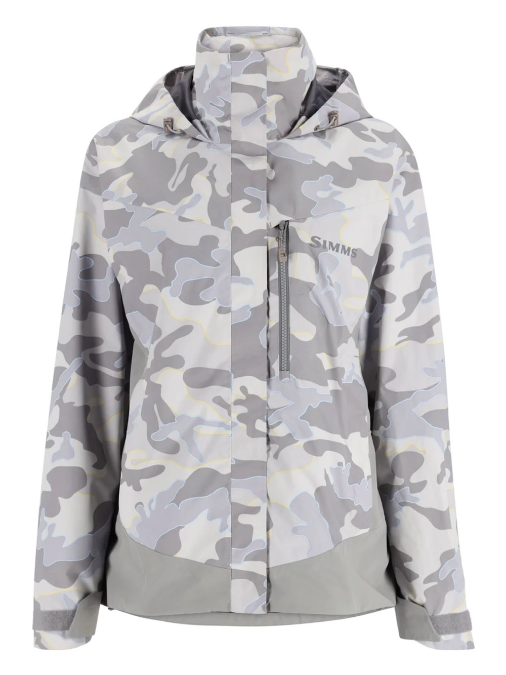 EUC Simms Women's Challenger Fishing Jacket Grey Camo Waterproof Outdoors Active